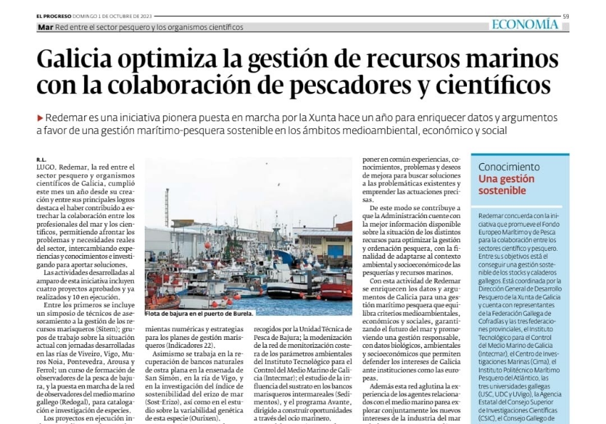 Galicia optimiza la gestión de recursos marinos con la colaboración de pescadores y científicos